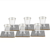 Karaca Black Noir New Square Tea Set, 12 Pieces
